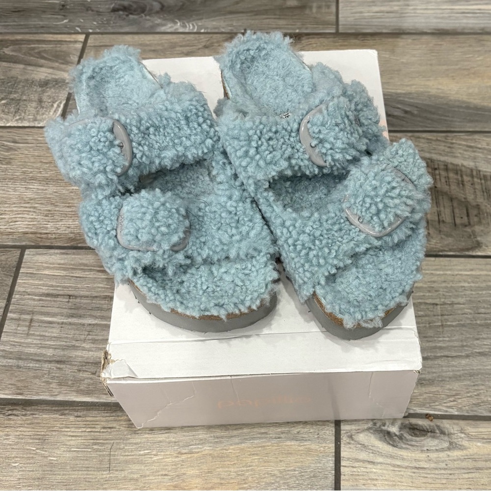 Birkenstock Papillo Big Buckle slippers.